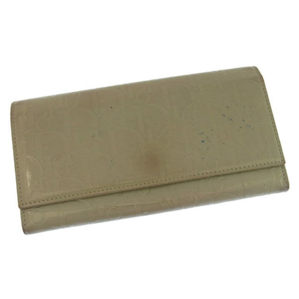 Dior Wallet Purse Long Wallet Trotter Grey Woman Authentic Used Y902